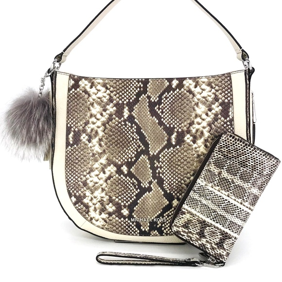3PCS Michael Kors Python Convertible Bag Wallet - Picture 1 of 8